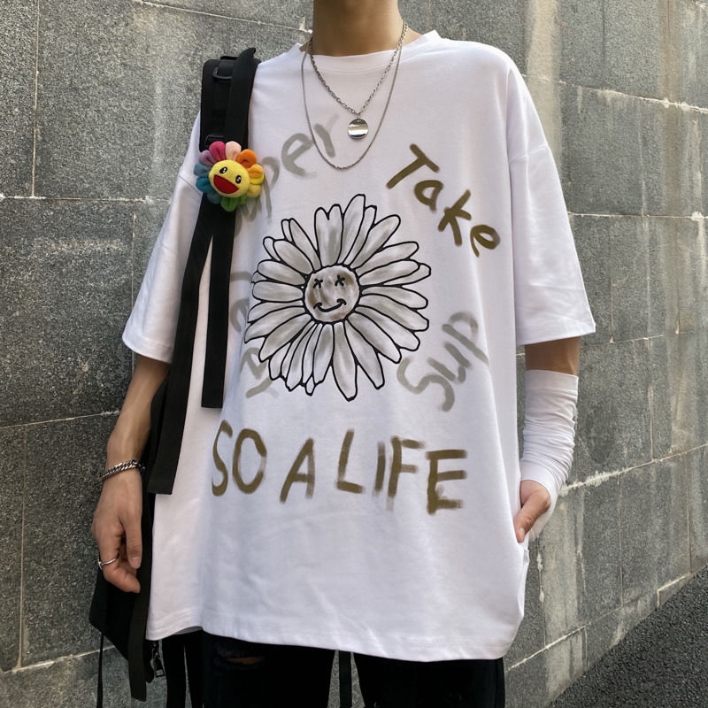 Áo ngắn tay dáng suông phong cách hiphop thời trang hàn quốc | BigBuy360 - bigbuy360.vn