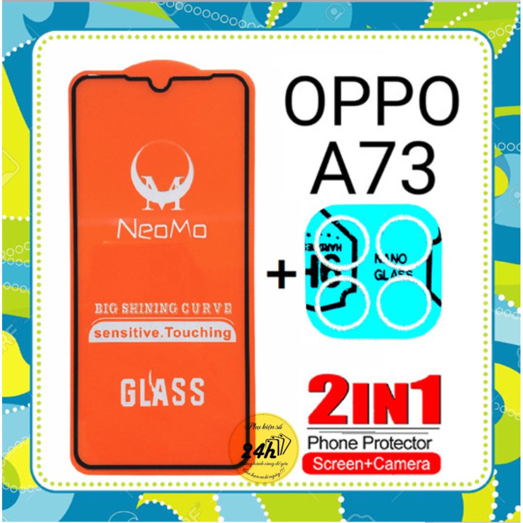 Combo Kính Cường Lực Full màn OPPO A73 2020 + Dán Bảo Vệ Camera Cho Oppo A73