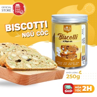 Bánh Biscotti vị truyền thống 250g Nhất Phẩm Đường 100% bột nguyên cám đồ ăn ăn kiêng