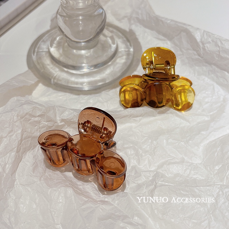 Kẹp tóc tròn bằng acrylic 3 màu thời trang cho nữ