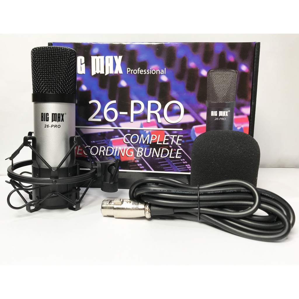 Micro thu âm livestream hát karaoke Big Max 26 Pro độ nhạy cao lọc âm tốt bảo hành 12 tháng