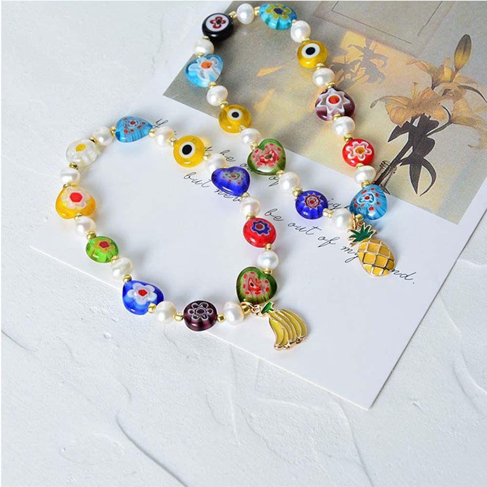 Vòng Tay May Mắn Xâu Hạt Nhiều Màu Hoa Phong Cách VANES1