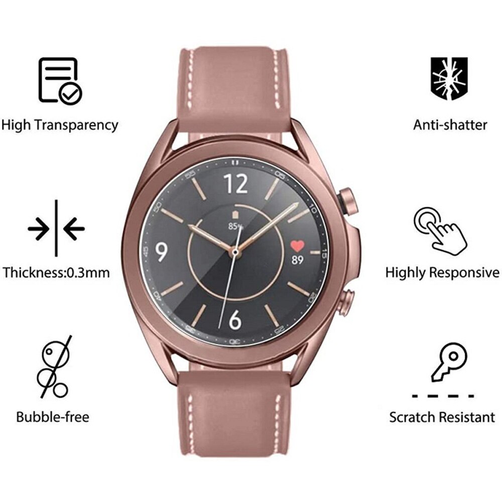 Set 2 kính cường lực / miếng dán HD bảo vệ màn hình cho Samsung Galaxy Watch 3 41mm 45mm