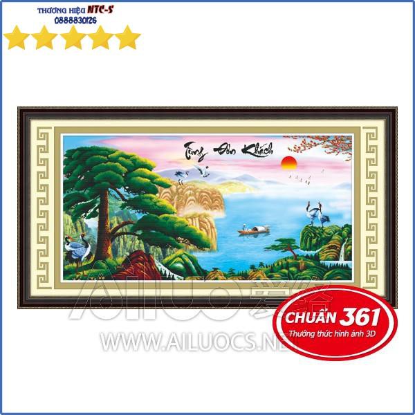 Tranh thêu chữ thập phong cảnh Tùng Đón Khách 3D 5D Ailuo AL53326