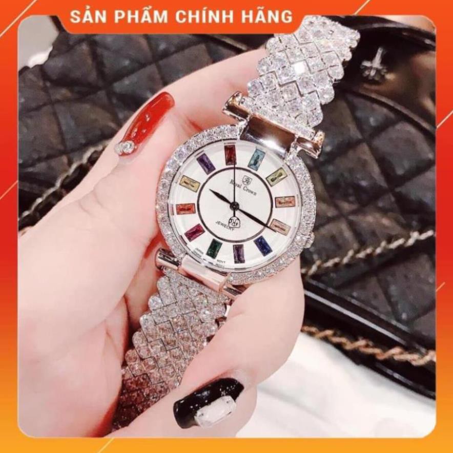 Đồng hồ nữ hot Trend dây kim loại RYO đính đá siêu đẹp