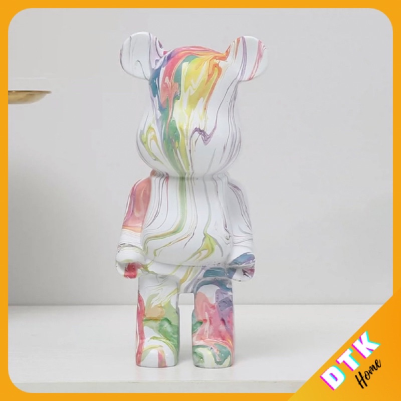 Tượng gấu Bearbrick 400% trang trí  Bearbrick 28cm loang màu