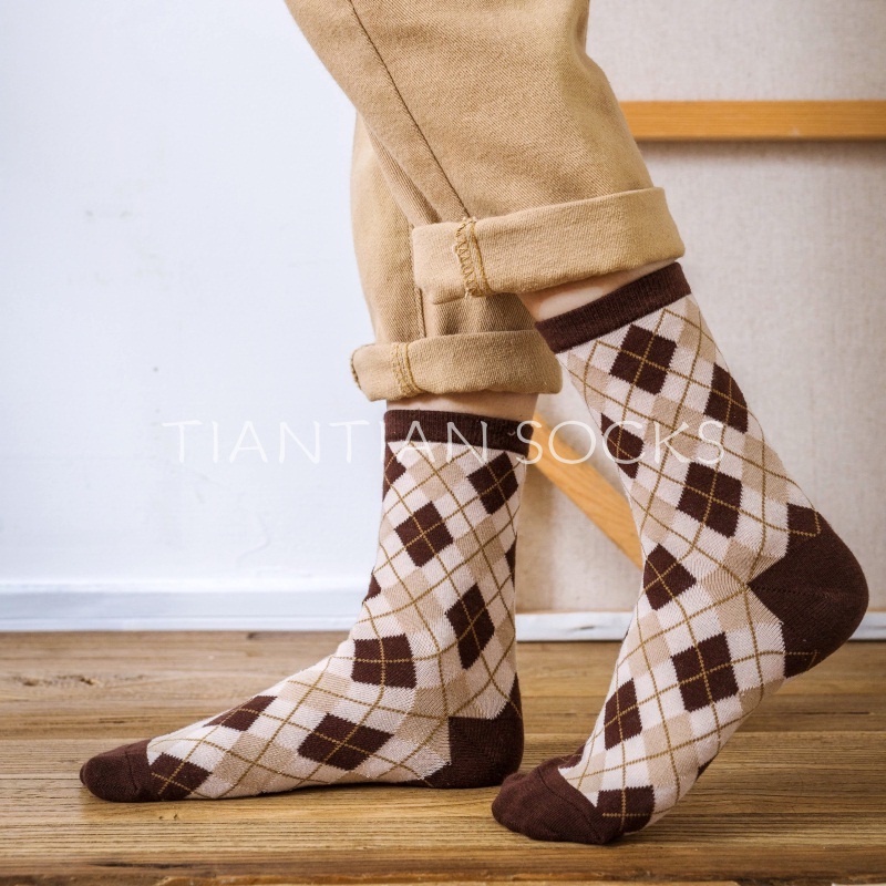 TIAN TIAN  T129 Vớ tất  nữ cao cổ  cotton Đôi vớ thời trang thu đông phong cách Hàn Quốc