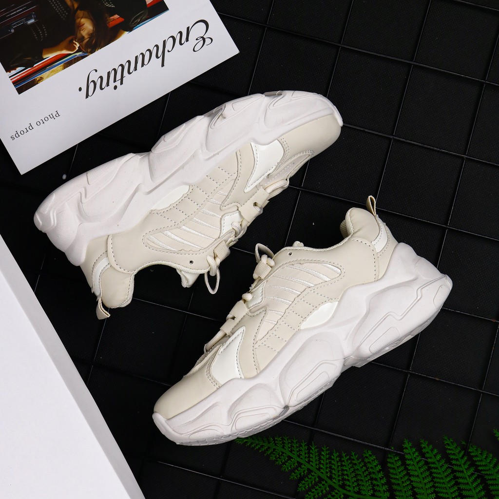 Giày Sneaker Trơn Giày Thể Thao Nữ Đế Cao Da Mềm Kiểu Dáng Hàn Quốc BLUEWIND 68741