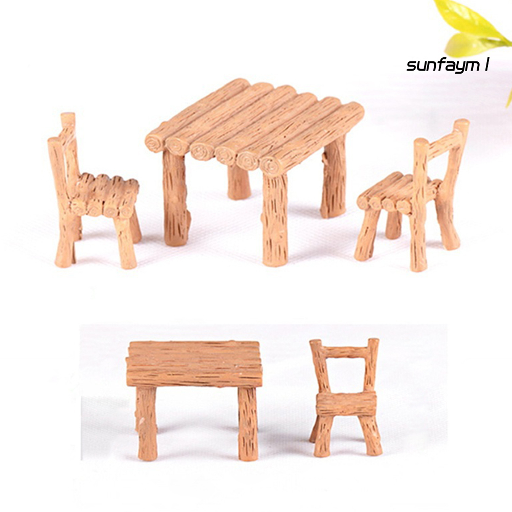 Set 3 Mô Hình Bàn Ghế Mini Trang Trí Nhà Búp Bê