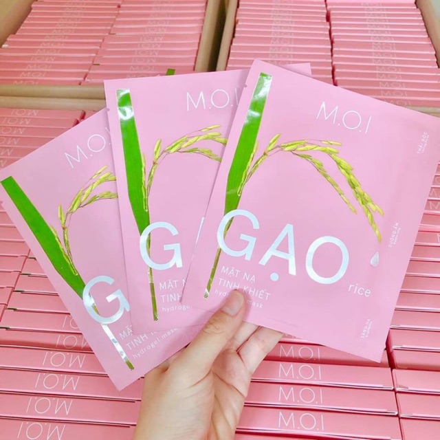 [RẺ VÔ ĐỊCH] Set 3 Miếng Mặt Nạ GẠO Tinh Khiết MOI Trắng Da Thải Độc Dưỡng Ẩm Hồ Ngọc Hà [CHUẨN CHÍNH HÃNG]