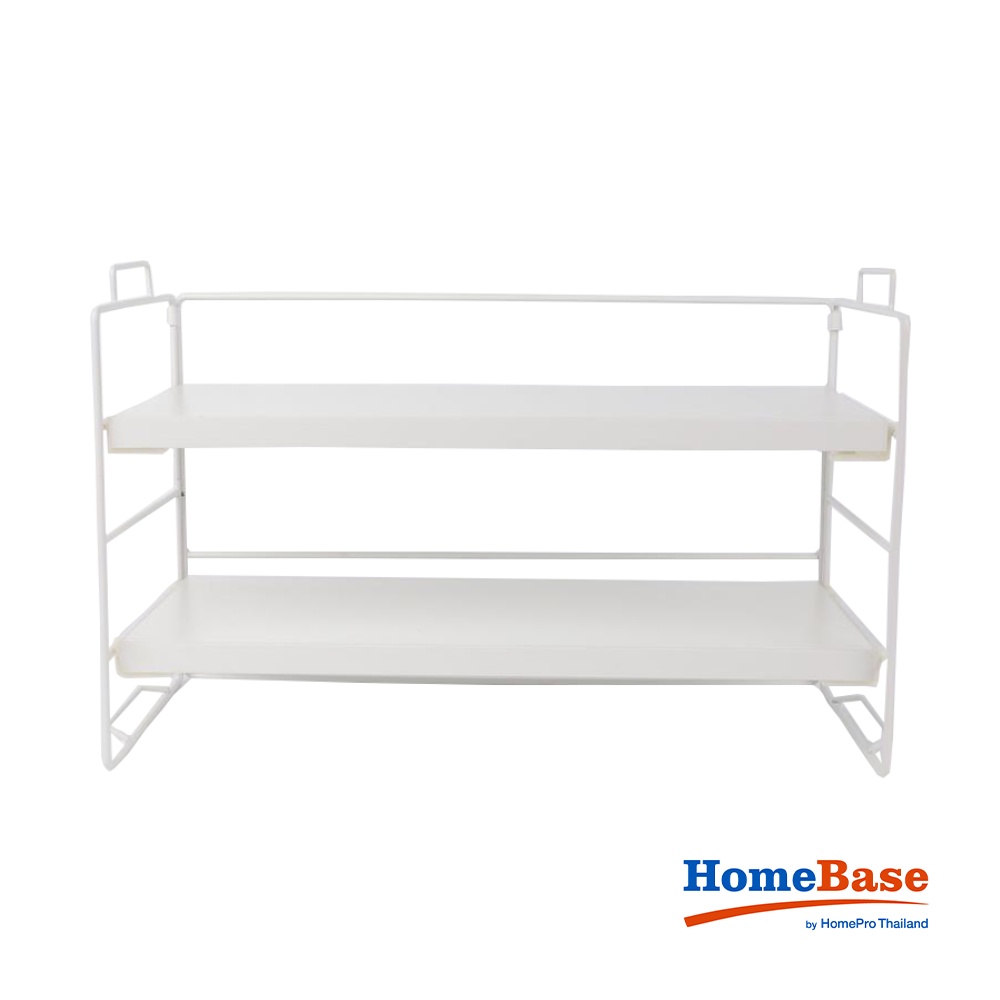 HomeBase STACKO Kể để đồ 2 tầng bằng gỗ RUZ Thái Lan W37xD16.5xH24cm màu trắng