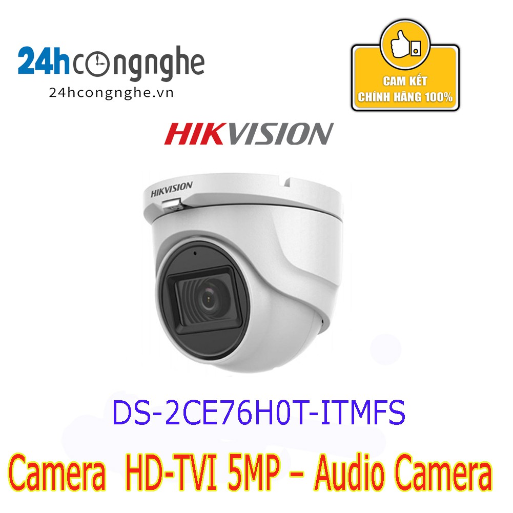 Camera HD TVI 5Mpx DS-2CE76H0T-ITMFS Tích Hợp Mic- Chính hãng