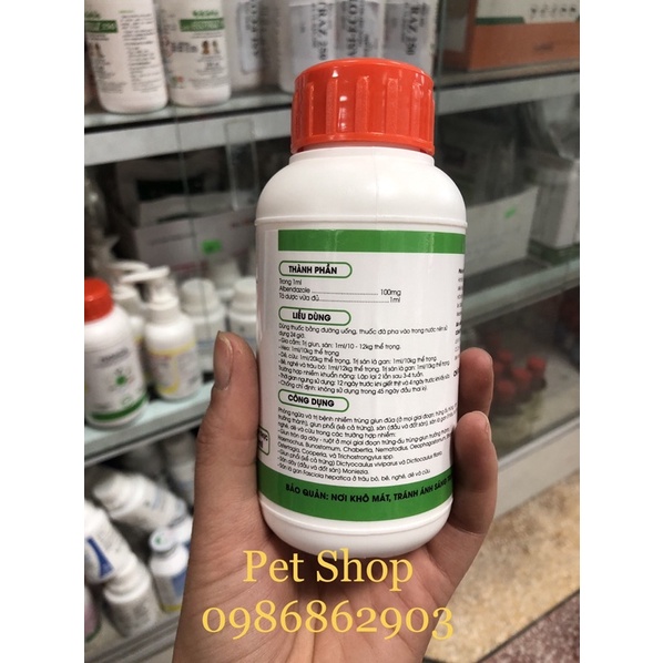 FUGACA chai 250ml giun san cho gia súc gia cầm