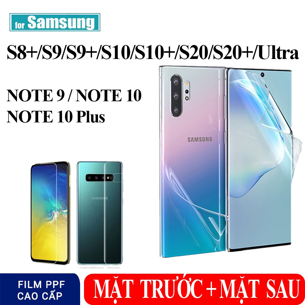 Miếng Dán PPF Samsung Màn Cong S8+/S9/S9+/S10/S10+/S20/S20+/S20 Ultra/Note 9/Note10/ Note10+ Siêu Dễ Dán - Trong Suốt