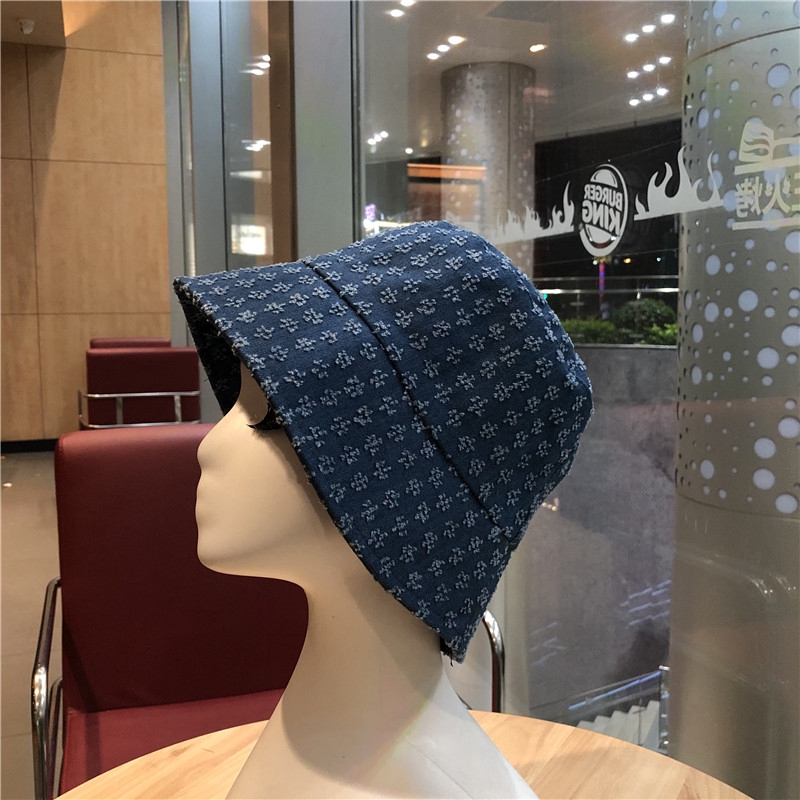 Nón tai bèo denim vành rộng che nắng màu trơn thời trang mùa thu Hàn Quốc cho nữ