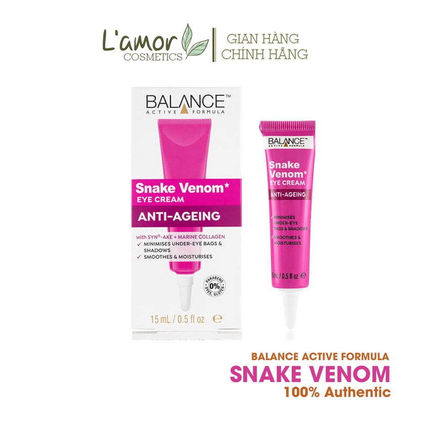Kem Dưỡng Mắt Nọc Rắn Balance Active Formula Làm Giảm Quầng Thâm, Bọng Mắt 15ml