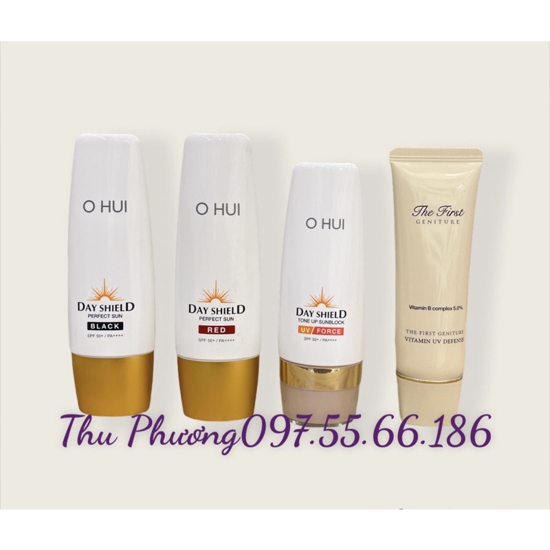 KEM CHỐNG NẮNG OHUI DAY SHIELD PERFECT SUN BLACK/RED SPF50+/PA++++ 50ml (tách set)