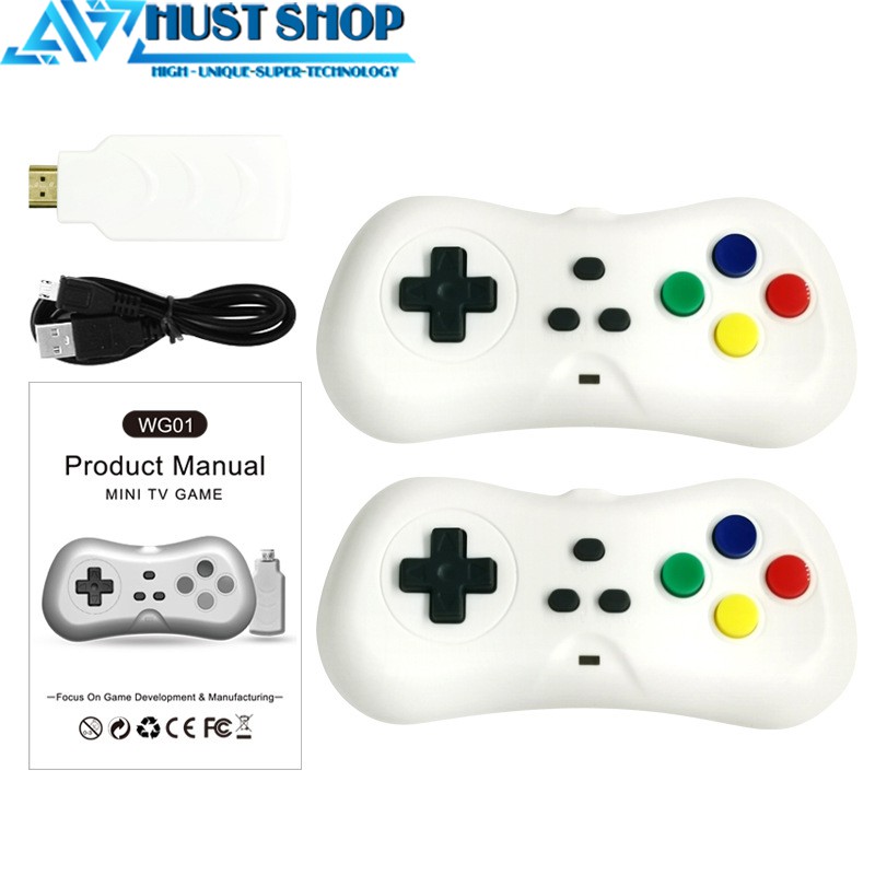 Máy Chơi Game 4 Nút NES Wireless HDMI độ phân giải 1080P 638 Games Cổ Điển