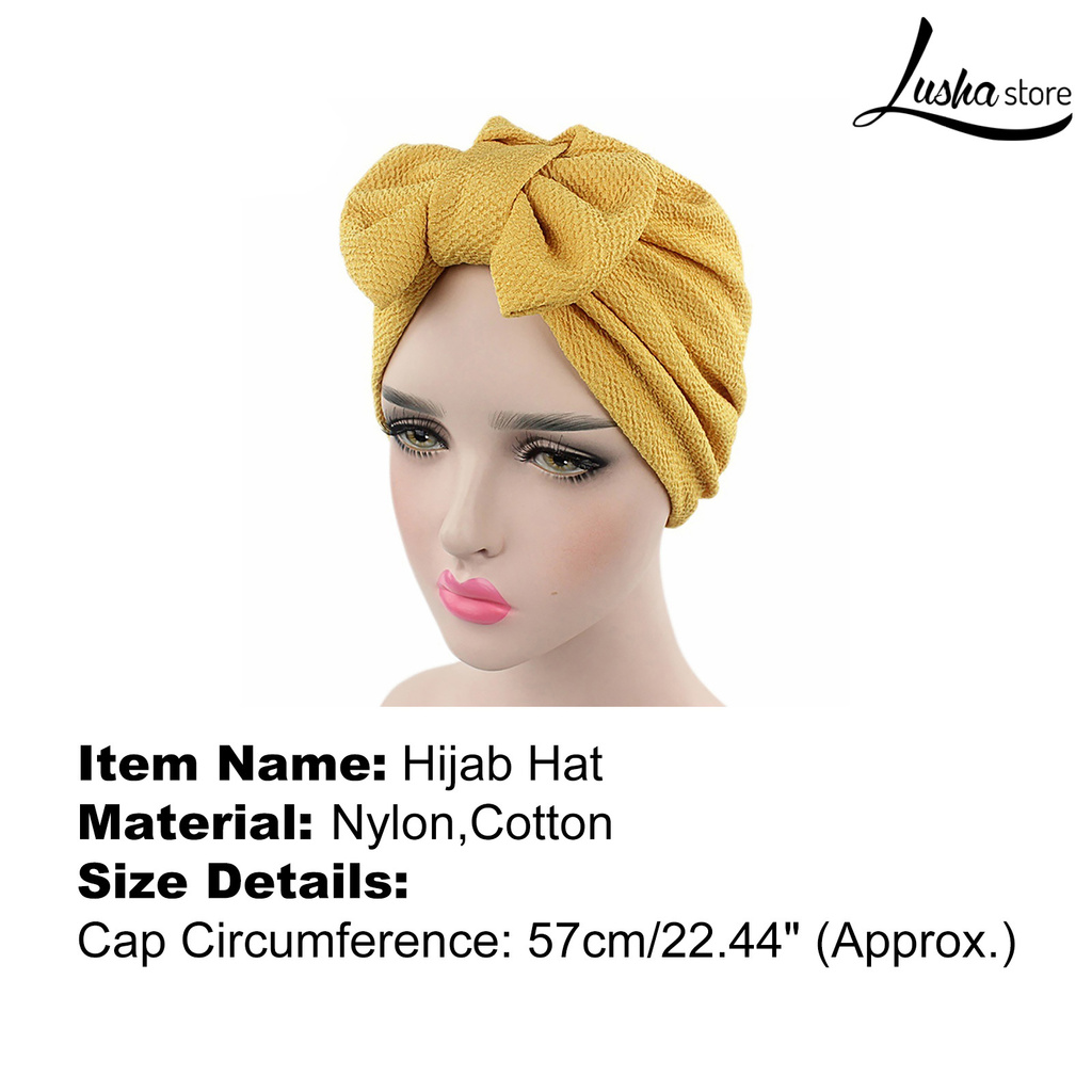 Lush Mũ Turban Thắt Nơ Vải Cotton Phong Cách Ấn Độ