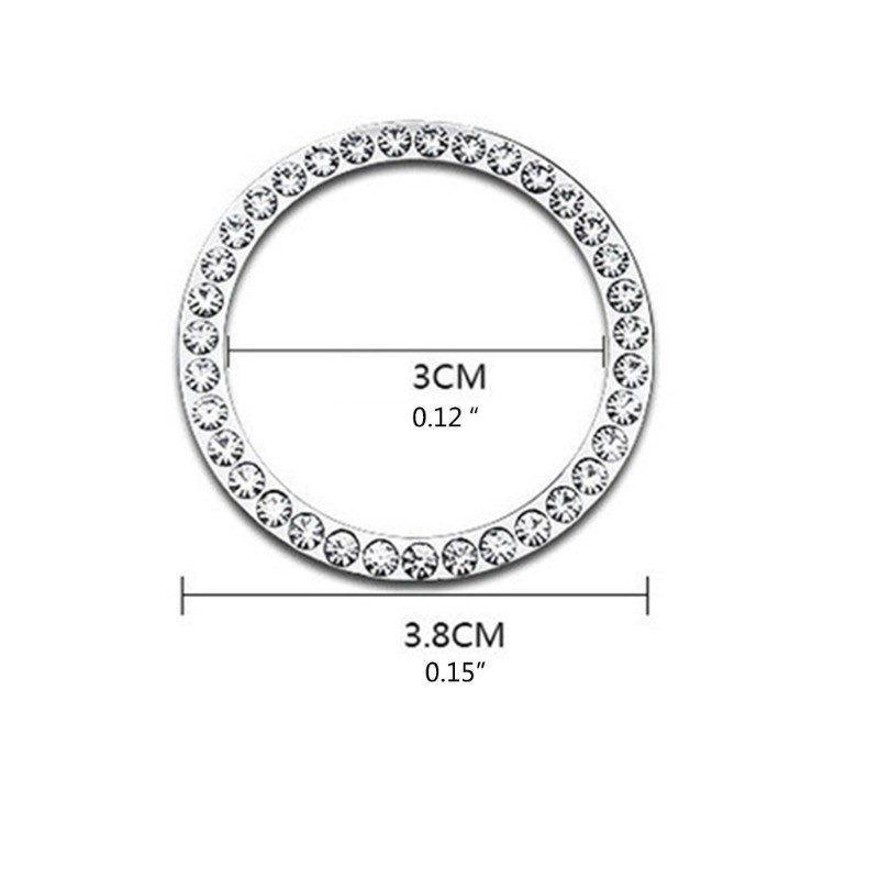 SUN Automobiles Start Switch Button Decorative Diamond Rhinestone Ring Circle Trim for Car SUV Sparkling Decorative