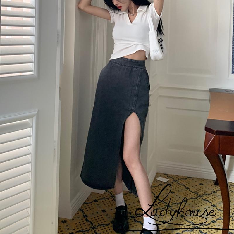 Áo Thun Crop Top Tay Ngắn Cổ Chữ V Màu Sắc Đơn Giản Dành Cho Nữ