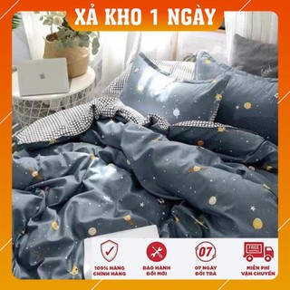 Chăn ga gối cotton poly Vũ Trụ nhập khẩu bộ 4 món Chăn, ga , 2 vỏ gối