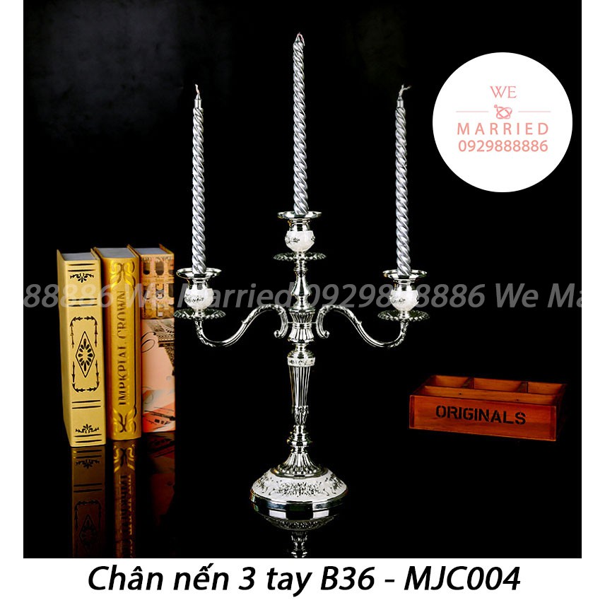 Chân Nến 3 Tay MJC 36cm Cổ Điển