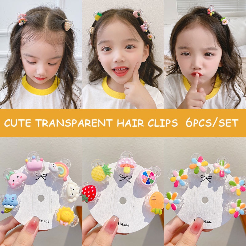 Kẹp Tóc Hình Trái Cây Trong Suốt Cho Bé Gái