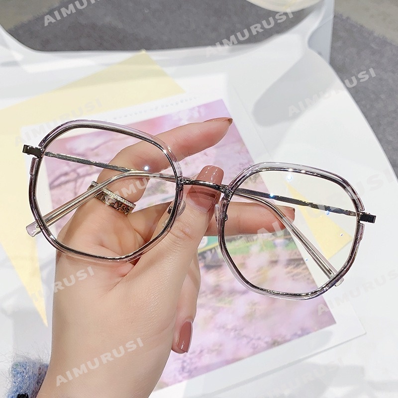 Mắt Kính Chống Bức Xạ Trong Suốt Phong Cách Hàn Quốc Cổ Điển Thời Trang Dành Cho Nữ