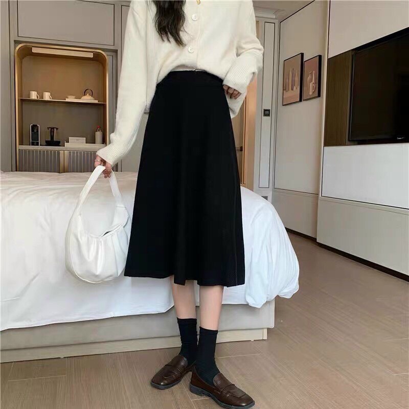 Chân váy dài nữ NHẬT LINH chân váy dài qua gối xẻ tà sau dáng công sở lịch sự sang trọng - CV518