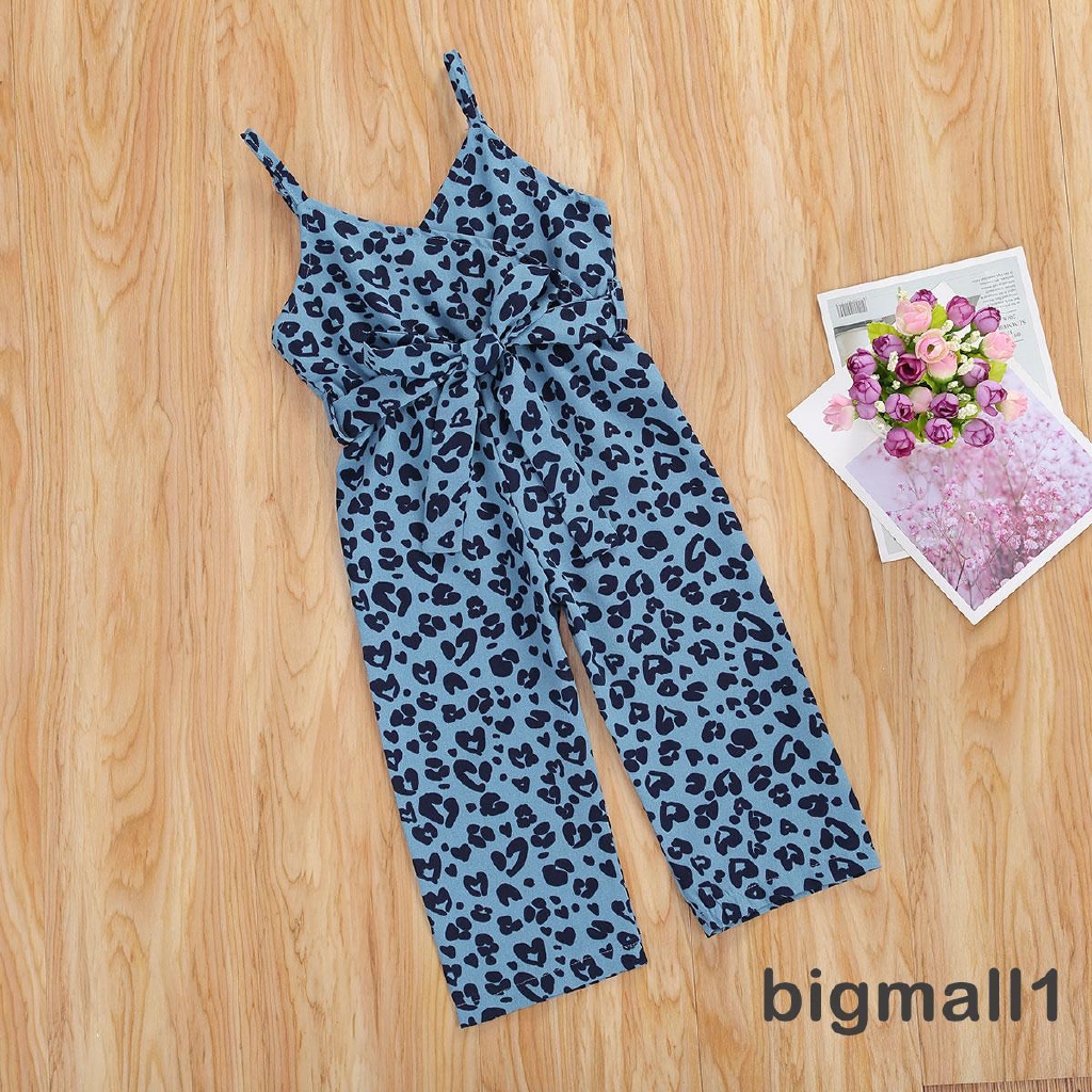 Jumpsuit Sát Nách Hoạ Tiết Da Báo Cho Bé Gái