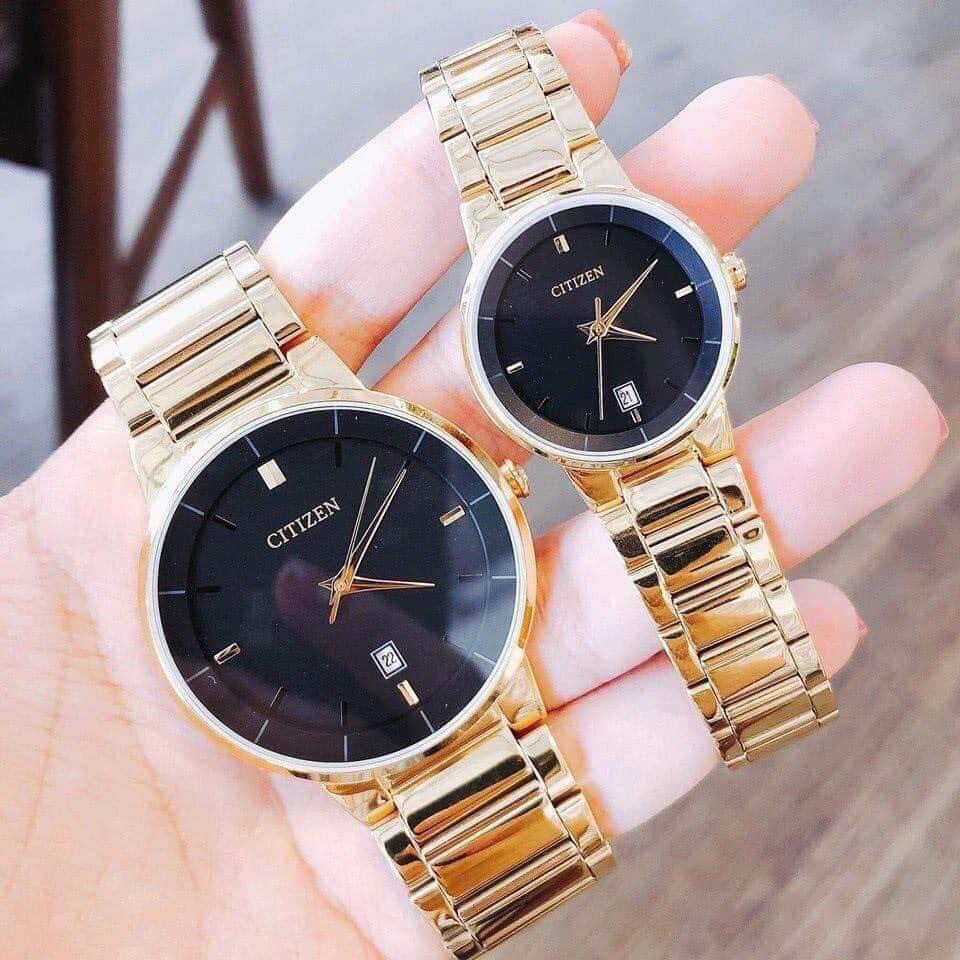 [FR.EE S.HIP] Đồng hồ Cặp đôi CITIZEN vàng đen BI5012-53E-EU6012-58E new 2021 giành cho nam & nữ - donghoanhqu thumbnail