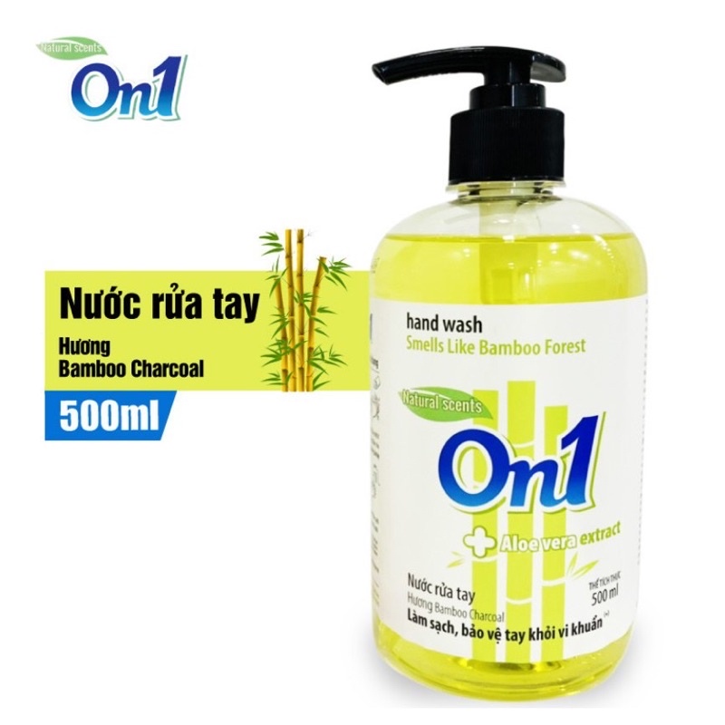 Nước rửa tay sạch khuẩn On1 500ml hương BamBoo Charcoal - Fresh Sakura
