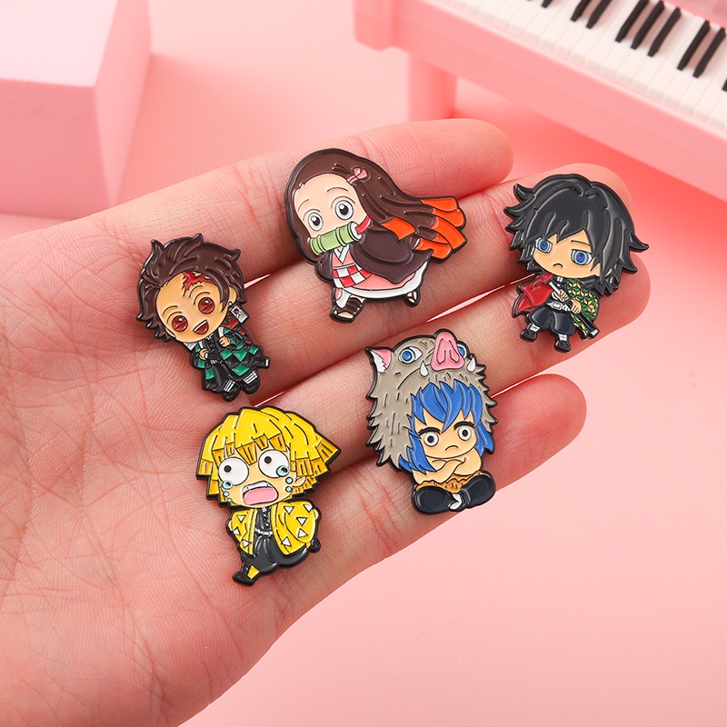 Pin cài áo manga anime Kimetsu no Yaiba Demon Slayer chibi nhân vật Tanjiro/ Nezuko/ Zenitsu/ Inosuke/ Tomioka - GC418