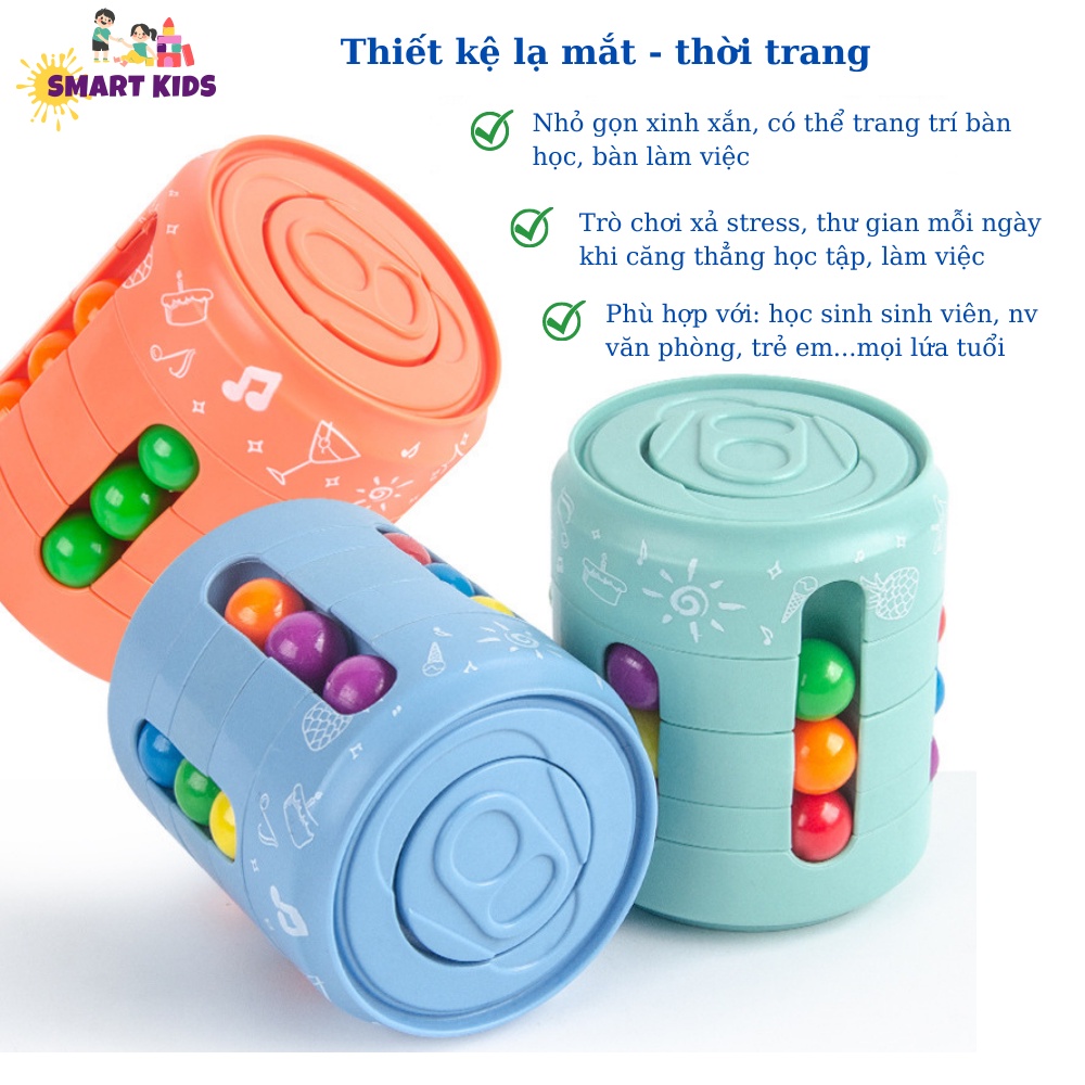 Rubik Biến Thể Hình Lon Bia – Spinner Đẹp Lạ Mắt Xoay NgónTay Luyện Trí Não Sự Kiên Trì Smartkids