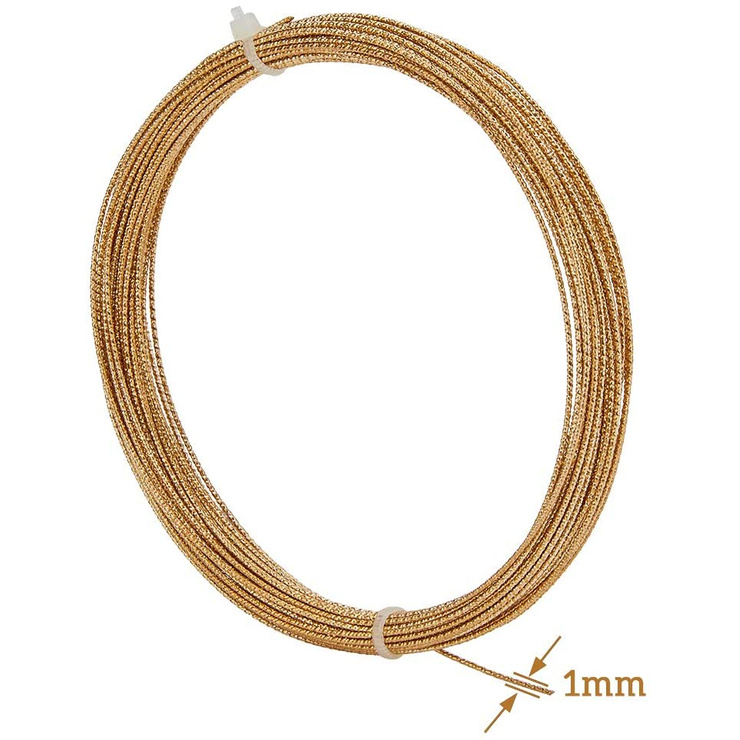 OLYCRAFT 5m/10m Engraved Twist Gold/Red Copper Wire Textured Copper Wire Half Hard Copper Wire for Jewelry Beading Craft Work