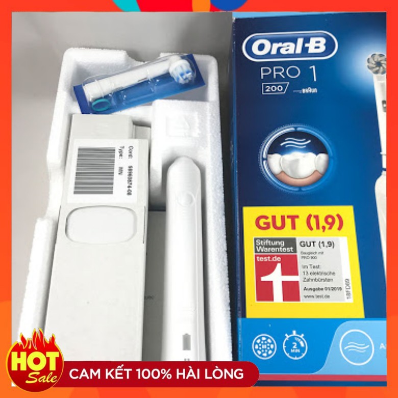 Bàn chải điện Oral B Pro 100 loại bỏ 100% mảng bám - Hàng chính hãng Đức