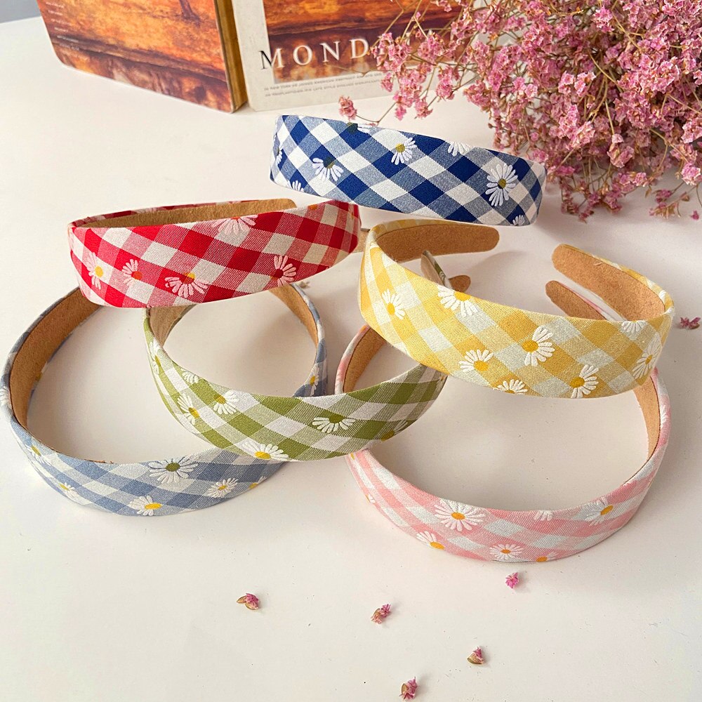 Băng Đô Vải Họa Tiết Hoa Cúc Xinh Xắn Cho Nữ