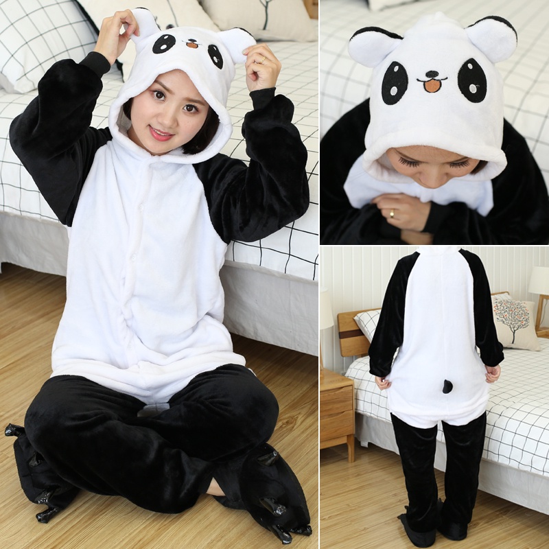 Bộ Đồ Ngủ Liền Thân Bằng Flannel In Hoạt Hình Kigurumi Stitch / Ếch Cho Nam Và Nữ