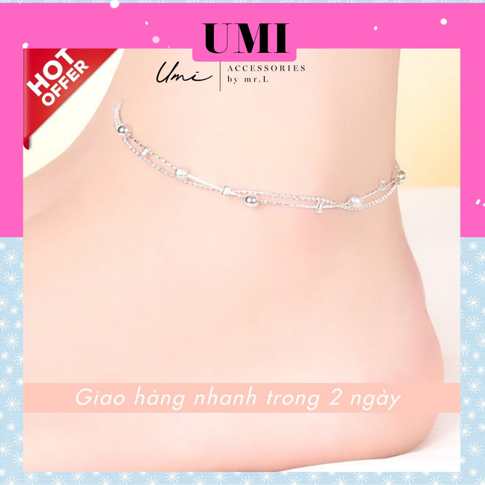 Lắc Chân Nữ Bạc 925 Thiết Kế Đơn Giản Tinh Tế Phong Cách Hàn Quốc UMI JL030