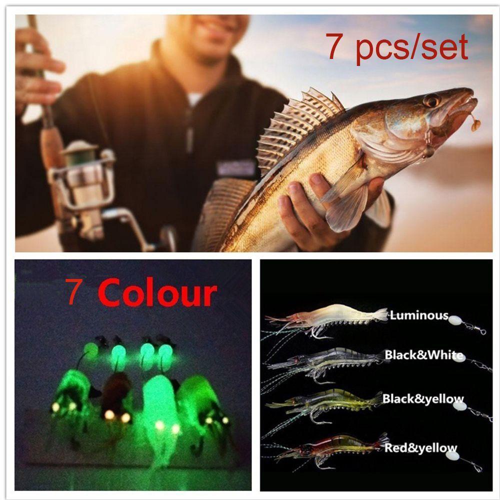 JONYE Bộ 7 Mồi Câu Cá Silicone Hình Con Sâu Phát Quang Kích Thước 9cm / 6g