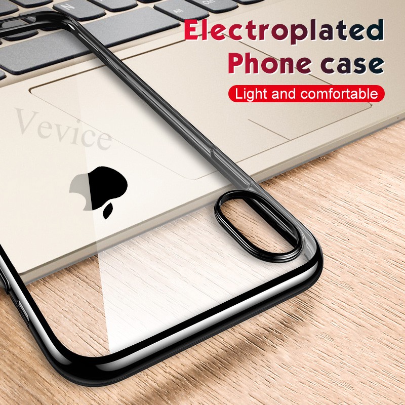 Ốp Điện Thoại TPU Mềm Mạ Điện Siêu Mỏng Sang Trọng Cho iphone 6 6s plus 7 8plus x xr xs max