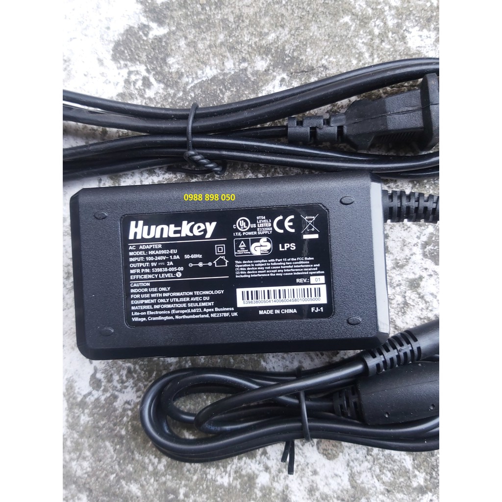 [Mã ELFLASH5 giảm 20K đơn 50K] adapter 9v 2a loại tốt huntkey chính hãng