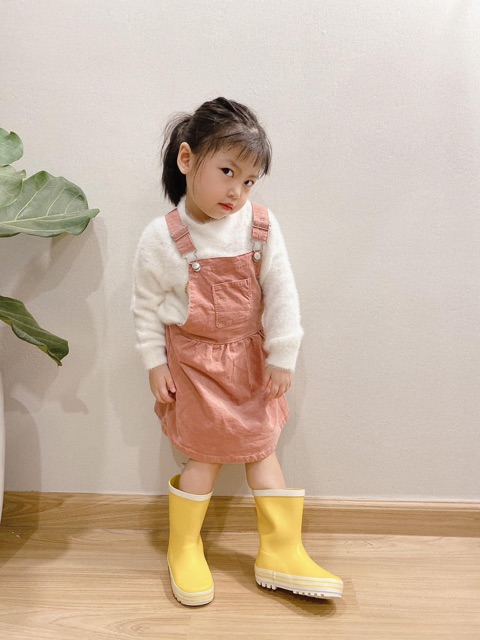 Váy yếm nhung Zara size 12/18m - 4/5y