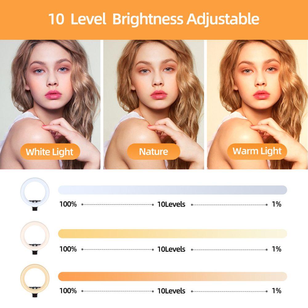 BTLIMER Vòng Đèn Led Chụp Ảnh 13 inch Có Thể Điều Chỉnh Độ Sáng