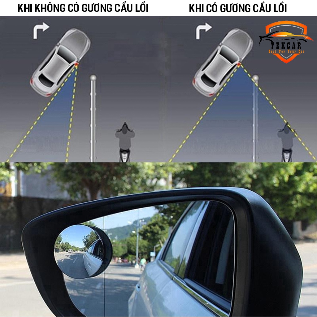 [NEW] Gương cầu lồi ô tô 360 độ phù hợp với nhiều loại xe oto, gương không viền dán gắn gương chiếu hậu xe hơi