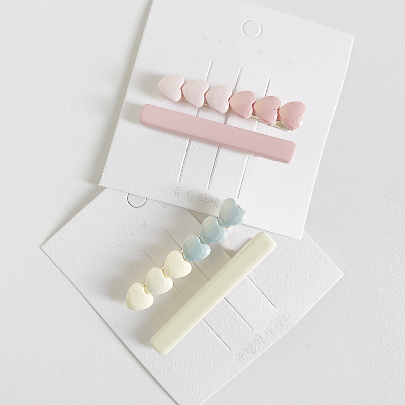 Kẹp Tóc Mái Ngang Một Bên Dạng Hạt Đậu Kem Tình Yêu Nổi Tiếng Netflix Thời Trang Cho Nữ