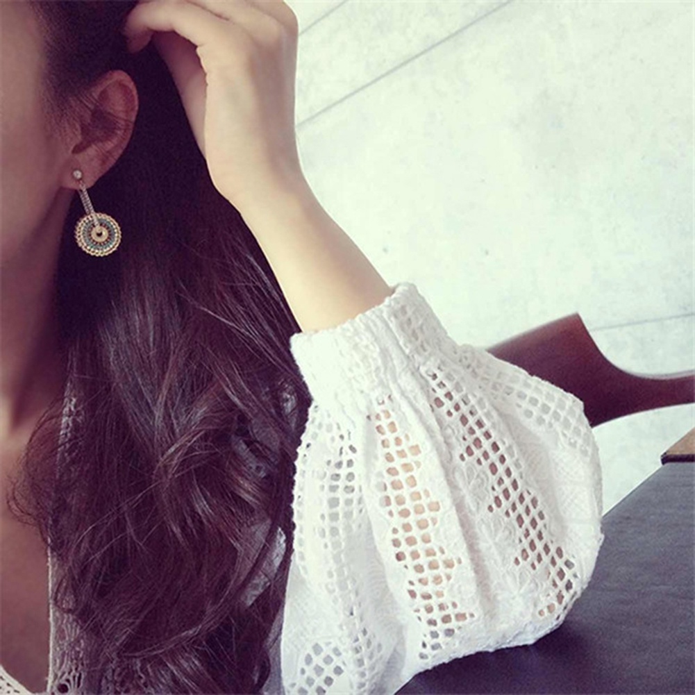 Khuyên tai mặt tròn kiểu đong đưa thời trang cổ điển thanh lịch