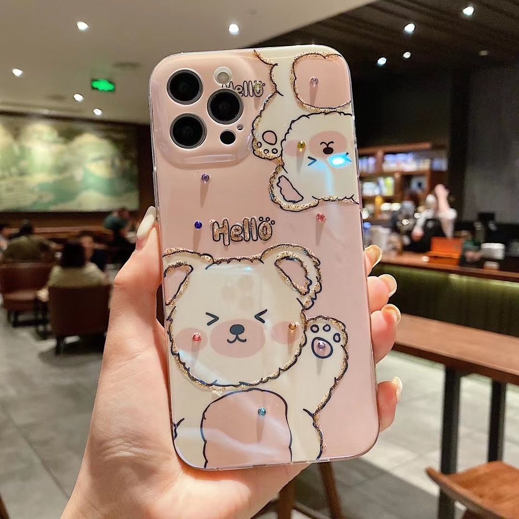 Ốp Điện Thoại Hình Gấu Cho iPhone 14 Pro Max 14 Plus 13 Pro Max 12 Pro Max 12 Mini 11 Pro Max 6 6s 7 8 Plus SE 2020 Xs Max XR