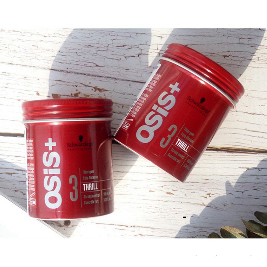 Combo 2 hủ sáp tạo kiểu tóc nam Schwarzkopf Professional Osis+ 3 Thrill Fiber Gum 100ml, hàng công ty